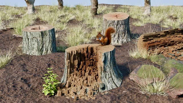 Woodstock fungal wood decay simulation